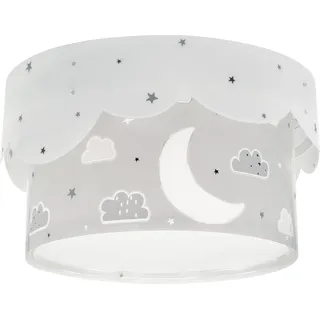 Dalber Deckenlampe kinderzimmer, Deckenleuchte Moon Mond und Sterne Grau, Deckenlampe Kinderzimmer, 61236E, E27