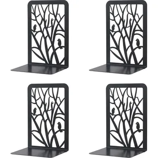 MSDADA Buchstützen, 2 Paar Metall CD Buchständer für Kinder, Ordnerhalter DVD Unsichtbares Bücherregal Buchstützen für Büro & Schule, Home Decorative Muttertag Kindertag Geschenk (Schwarz)