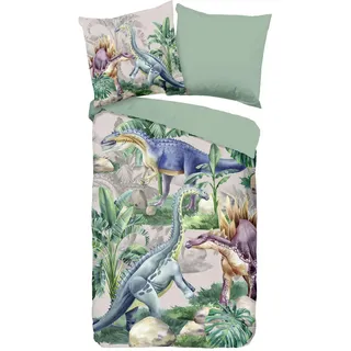 Jugendbettwäsche , Multicolor , Textil , Dinosaurier , 135x200 cm , atmungsaktiv , Heimtextilien, Bettwäsche & Leintücher, Kinderbettwäsche