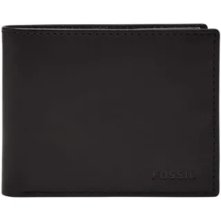 Fossil Herren Derrick Leder RFID Bifold Passcase mit abnehmbarem Kartenetui Brieftasche für Männer, Schwarz, Einheitsgröße