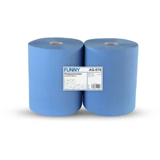 Funny Putzpapierrollen, 2 lagig, blau, 36 cm, 1000 Blatt, 1er Pack (1 x 2 Stück)