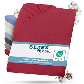 Setex Spannbettlaken Frottee 180 x 200 cm rubinrot