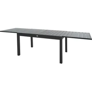 di volio Gartentisch GALIPO aus Aluminium in Holzoptik, 135–270x90x74 cm – ausziehbarer Terrassentisch für Indoor & Outdoor (Grau) - Beige