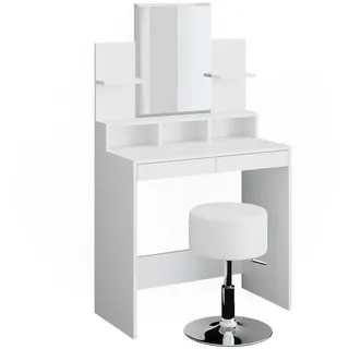 Vicco Schminktisch Ania Weiß 80 cm mit Hocker - Spiegel