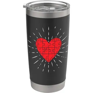 Puzzleteile Herz - Puzzlemeister Puzzler Doppelwandiger Edelstahl-Thermobecher