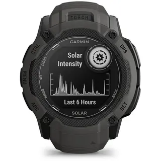 Garmin Instinct 2X Solar BT 50 mm Kunststoffgehäuse grau Silikonarmband grau M