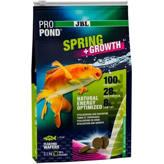 JBL PROPOND Spring+Growth 2,1kg (6 L) | Frühjahrsfutter Wafer für Koi & andere Teichfische | Fördert Wachstum & stärkt Immunsystem | Schwimmend | ab 10 °C