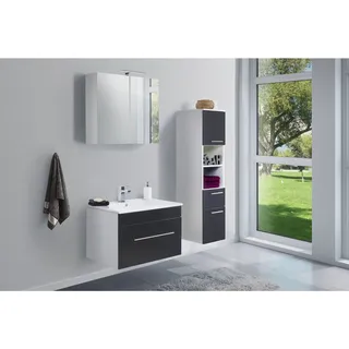 Posseik Badmöbel-Set Viva 75 cm Schwarz Seidenglanz 3-teilig