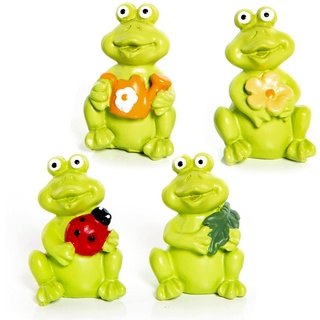 Logbuch-Verlag 4 kleine Frösche - Mini Glücksbringer Figuren Garten Deko Kindergeburtstag Geschenke 4 cm