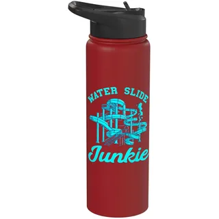 Water Slide Junkie Waterslides Wasserrutsche Liebhaber Aqua Park Stainless Steel Insulated Water Bottle