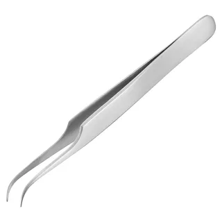 curved tip stainless steel tweezers. fine pointed tip, 120mm. Engineer pt-06