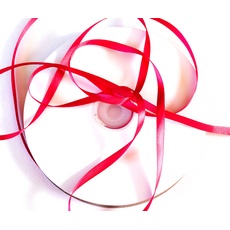 CaPiSo 100m Schleifenband 6mm Geschenkband Stoffband Dekoband Dekoration Hochzeit Glückwünsche Weihnachten (100m, Fuchsia)