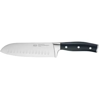 Rösle Tradition Santokumesser 17,5 cm Kullenschliff Schwarz/Silber
