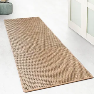 Floordirekt Küchenteppich Läufer 200x250cm für Küche, Flur, Schlaffzimmer & Wohnzimmer Bettvorleger rutschfest & waschbar in Sisal Optik - Flurteppich - Teppichläufer Meterware nach Maß Natur Kalkutta
