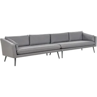 Beliani Garten-Ecksofa 4-Sitzer Loungesofa grau