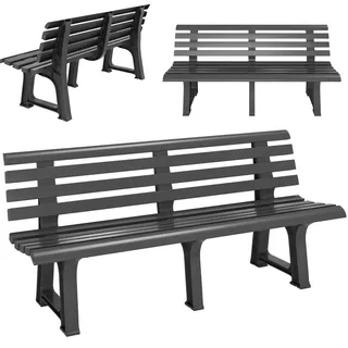 CASARIA Gartenbank 145 x 49 x 74 cm Anthrazit