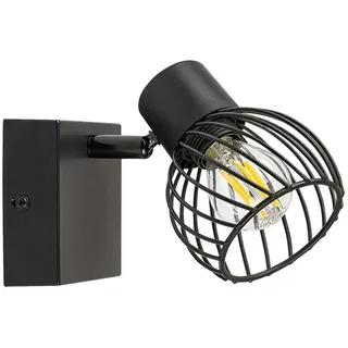 Rabalux 73001 Deckenstrahler 1 Spot Aberama, E14, schwarz, Kugel-rund, Industriell, ø85mm - Schwarz