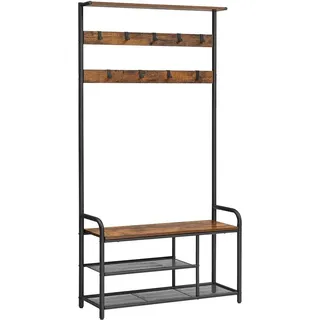 Vasagle Garderobenständer 30 cm x 85 cm x 180,5 cm Braun-Schwarz