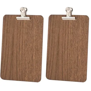 Chalkboards UK, Klemmbrett mit abnehmbarem silberfarbenem Clip, Holz, Holz, dunkle Eiche, A5 (26.2 x 18 x 1cm) (Packung mit 2)