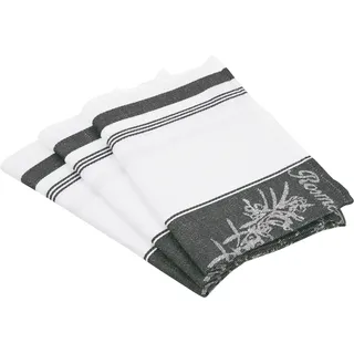 Geschirrtuch ROSS "Exclusiv", schwarz, B:50cm L:70cm, 50% Baumwolle, 50% Leinen, Geschirrtücher, Geschirrtuch, Mittelstreifen mit Kräutern, 50x70 cm, Topseller