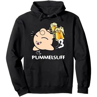 Pummelsuff Anime Bier Pummeluff Figur Kuscheltier Party Pullover Hoodie, Unisex für Erwachsene, Schwarz, XL