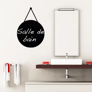 Ambiance Sticker Kreidetafel – Wandsticker, selbstklebend, abwischbar, Kugel zum Aufhängen, 55 x 40 cm