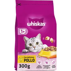Whiskas Trockenfutter Adult 1+ mit Huhn - Trockenfutter für ausgewachsene Katzen, 14 x 300 g