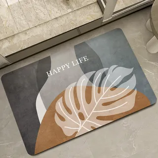 LXWINNER Super Absorbierende Badematte,Memory-Schaum-Badematten-Set,rutschfeste Mikrofaser Badematten,Badvorleger rutschfest Waschbar,Bademattens für Badewanne,Duschraum und Badezimmer