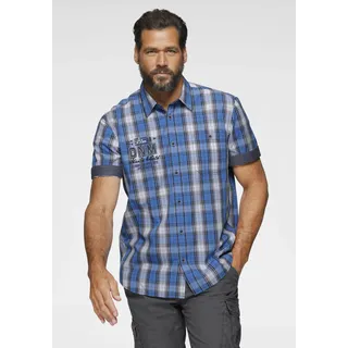 MAN'S WORLD Kurzarmhemd mit Print und Stickerei, weiß