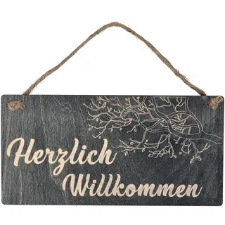 Spruchreif | Holzschild mit Spruch | Holzschild mit Gravur rechteckig | Türschild | Shabby Landhaus Vintage Stil | Deko Geschenk | Holz-Dekohänger | Wanddeko | Willkommensschild | Herzlich Willkommen