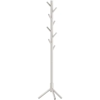 VASAGLE Garderobenständer, Kleiderständer aus Kautschukholz, 8 Haken | Garderobe in Baumform, 3 verstellbare Höhen, für Kleidung Hut Tasche, Cappuccino-Beige, ANDI Kollektion RCR004K01