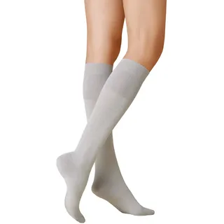 KUNERT Damen Kniestrümpfe Soft Wool Cotton weich Lichtgrau 0170 35-38