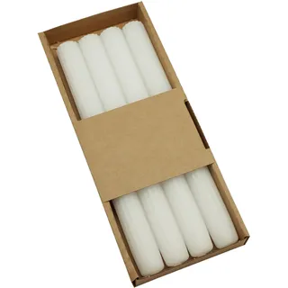 DONAU HOME SET Stabkerzen, Tafelkerzen, 4 Stück, Ø 2,2 × 24cm, Weiß, zur Dekoration im Wohnzimmer, Bad