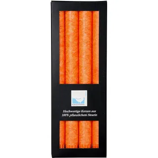 Kerzenfarm Hahn Stearin-Stabkerze-Set Orange 4 Stück
