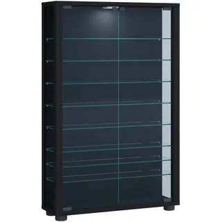 VCM Vitrine Lumo Mini 59 x 18 x 90 cm Schwarz