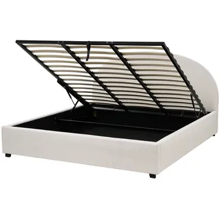 Beliani Polsterbett Hellbeige 180x200 cm Vaucluse - Metall , 180x200 cm , Schlafzimmer, Betten, Polsterbetten