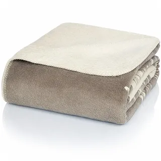 Glart Kuscheldecke Federn Grau XL Decke 150x200 cm Sofa, weiche & warme Wolldecke extra flauschig als Sofadecke Couchdecke, kuschel Wohndecke Kuscheldecke, Plüsch Sofaüberwurf Decke, J2F