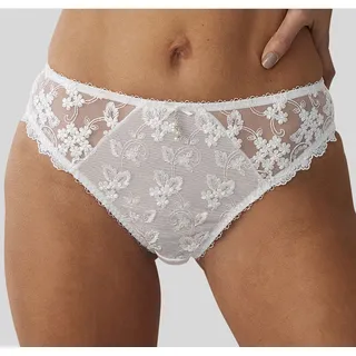 Slip LASCANA, Damen, Gr. 52/54, weiß, Microtouch, Obermaterial: 50% Polyamid, 30% Polyester, 20% Elasthan, Unterhosen Slip, mit schöner Blümchen-Stickereispitze, als Dessous-Set kombinierbar