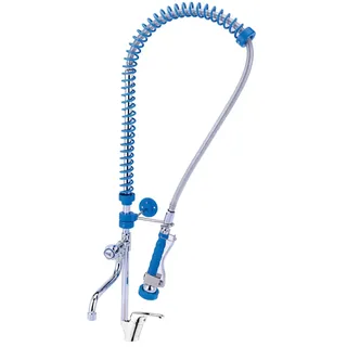 BE-Gastro BE-GASTRO® I Profi Gastro Geschirrbrause Einloch "Premium" Hebelgriff inkl. Wasserhahn, Mischbatterie & ergonomischem Hebelgriff I Gastrobrause mit Zubehör, Gastronomie Armatur blau