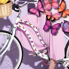 Wandtattoo Loft Fahrradaufkleber Rosa Schmetterlinge Fahrrad Sticker Fahrraddesign Kinderfahrrad, 34 Stück, Einschulung