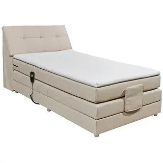 Esposa Boxspringbett , Creme , Kunststoff , H2 , 7-Zonen , 120x200 cm , Stoffauswahl, Topper durchgehend, in verschiedenen Größen erhältlich , Schlafzimmer, Betten, Boxspringbetten