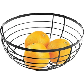 Moderne Obstschale - optimale Luftzirkulation - 1 Stück - matt schwarz - rostbeständiges Metall - 26,8 cm