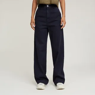 G-Star für Damen. D26432-E020-H193 Deck 2.0 High Loose Chino navy Hose (25/32), Lässig, Baumwolle, Marine