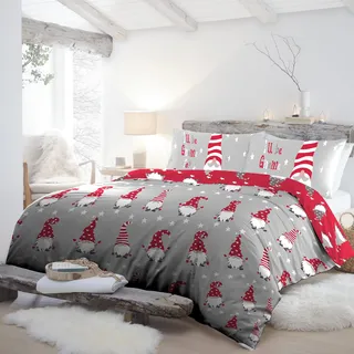 Fusion Weihnachten Xmas Gonks Silber 200 x 200 cm + 80 x 80 cm