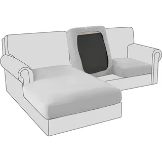 BXFUL Sofa Sitzkissenbezug, Samt Stretch Bezug für Sofa Sitzkissen, Elastische Couchüberzüge, Sofasitzbezug Schonbezug Ersatz für einzelne Kissen (1-Sitzer,Hellgrau)