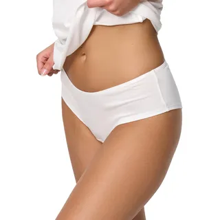 Nur Die 5er Pack Hipster Slip Mehrfarbig aus Baumwolle Stretch Unterwäsche Unterhosen Basic Mehrpack Damen, weiß, L