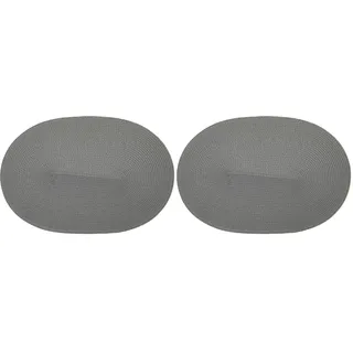 d-c-fix Tischset – Steel Grey (30 cm x 45 cm oval) – Tischunterlage für Küchen- und Esstisch – lebensmittelechtes & abwaschbares Esstischset (Packung mit 2)
