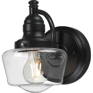 Außen Wandleuchte Eddystone Schoolhouse Einflammig - Schwarz