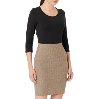 PIECES Damen Pccava Rib Hw Knit Skirt Noos Bc, Fossil, S