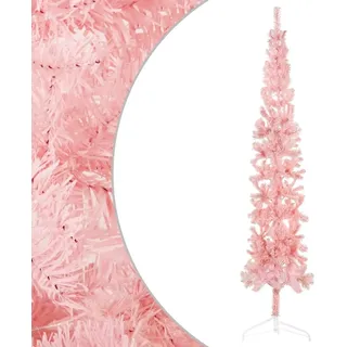 The Living Store Künstlicher Halb-Weihnachtsbaum mit Ständer Schlank Rosa 240 cm - Rosa